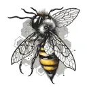 Design a tattoo of a hardworking bee surrounded by geometric shapes, symbolizing your ambition and dedication to success tattoo design idea