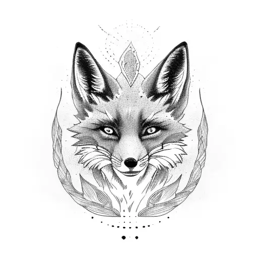 fox with nine tails  tattoo design idea