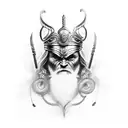 Odin's  com corvos tattoo design idea