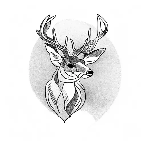 deer, mountain, Celtic ring tattoo design idea