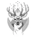 deer, mountain, Celtic ring tattoo design idea
