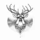 deer, mountain, Celtic ring tattoo design idea