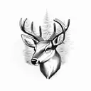 deer, mountain, Celtic ring tattoo design idea