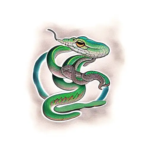 snake with a quote in Mexican on the scales tattoo design idea