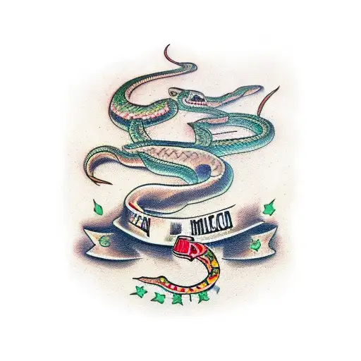 snake with Mexican quote inside tattoo design idea