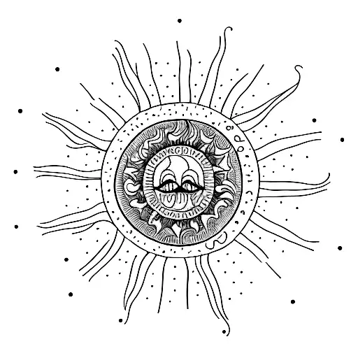 sun, dawn, dewdrops  tattoo design idea