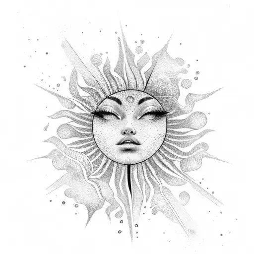 sun, dawn, dewdrops  tattoo design idea