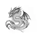 dragon oriental  tattoo design idea