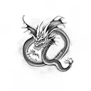 dragon oriental  tattoo design idea