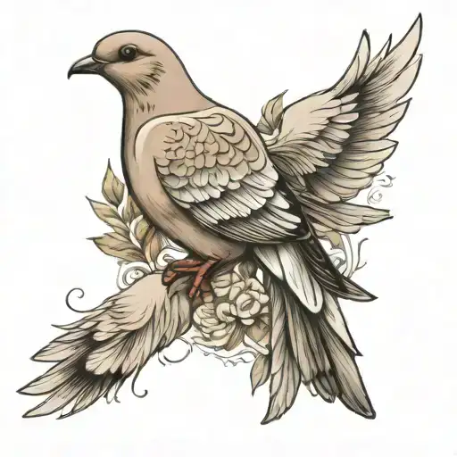 white tail dove memorial piece tattoo design idea