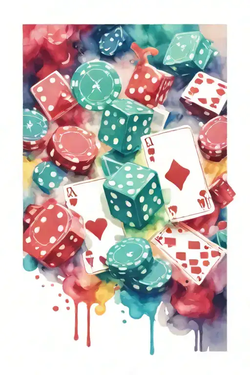 Gambling your life tattoo design idea