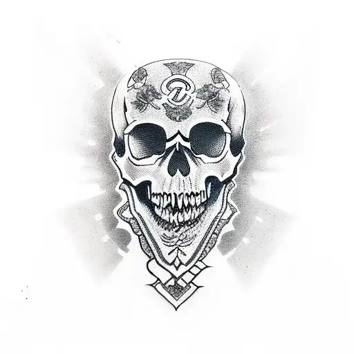 skull and jiu jitsu tattoo design idea
