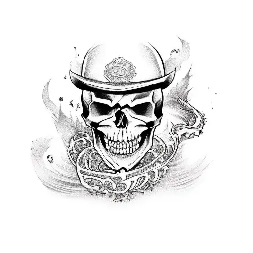 skull and martial arts  tattoo design idea