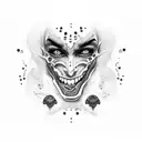 Dracula canines and sultry lips dripping blood with dotwork tattoo design idea