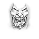 Dracula canines and sultry lips dripping blood with dotwork tattoo design idea