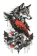 son, wolf, crow, infinity, strength, light  tattoo design idea