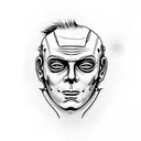 Michael Myers original face with a knife in a hand tattoo design idea