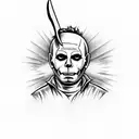 Michael Myers with a knife tattoo design idea