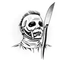 Michael Myers with a knife tattoo design idea