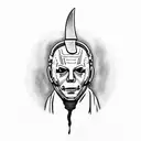 Michael Myers with a knife tattoo design idea