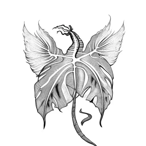 ayahuasca, brazil, indigenous, feathers, monstera deliciosa, waves tattoo design idea