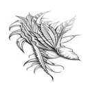 ayahuasca, brazil, indigenous, feathers, monstera deliciosa, waves tattoo design idea