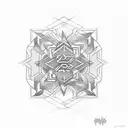 A symmetrical design featuring Lancey Foux's name in an upside cross font tattoo design idea