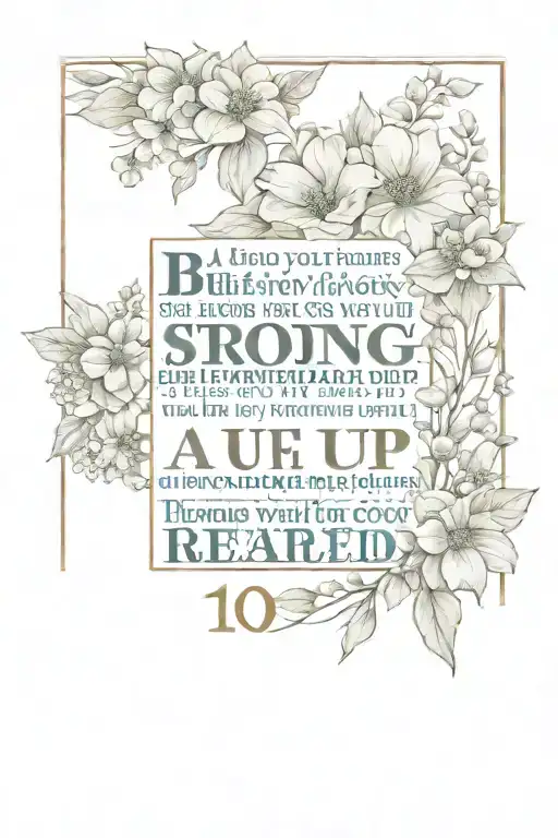 2 Chronicles 15:7 "but as for you, be strong and do not give up, for your work will be rewarded." tattoo design idea