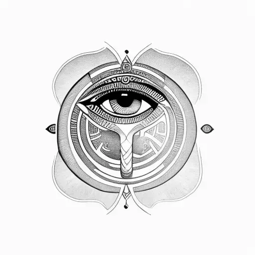 egyptian symbol for Eye of Horus inner biceps tattoo design idea