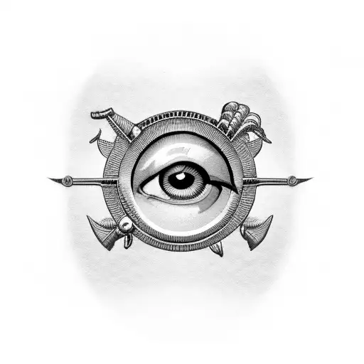 egyptian symbol for Eye of Horus inner biceps tattoo design idea
