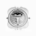 egyptian symbol for Eye of Horus inner biceps tattoo design idea