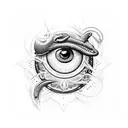 Eye of Horus inner biceps tattoo design idea