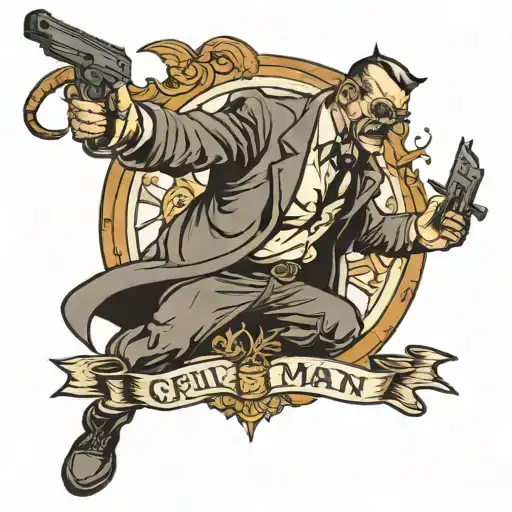 crime man April Under tattoo design idea