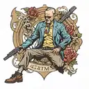 crime man April Under tattoo design idea