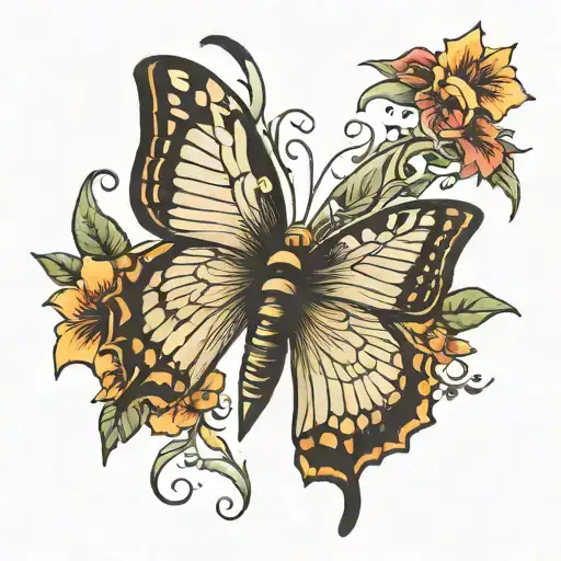 swallowtail butterfly tattoo design idea