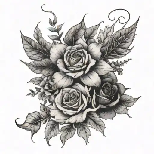 feminist botanical witchy tattoo design idea