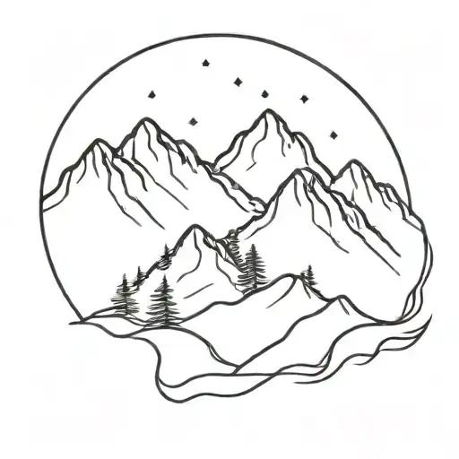 snowy mountain slope tattoo design idea
