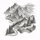 snowy mountain slope tattoo design idea