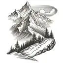 snowy mountain slope tattoo design idea
