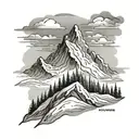 snowy mountain slope tattoo design idea