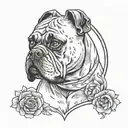 boxer dog cancer zodiac sign tattoo design idea