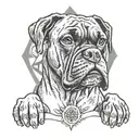 boxer dog cancer zodiac sign tattoo design idea