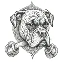 boxer dog cancer zodiac sign tattoo design idea