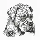 boxer dog cancer zodiac sign tattoo design idea