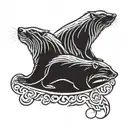 Honey badger capybara Ying yang symbol tattoo design idea