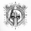 crusader knight tattoo design idea
