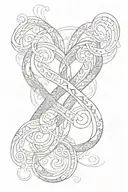 Infinity Symbol with names tattoo design idea