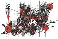 karma written tattoo design idea