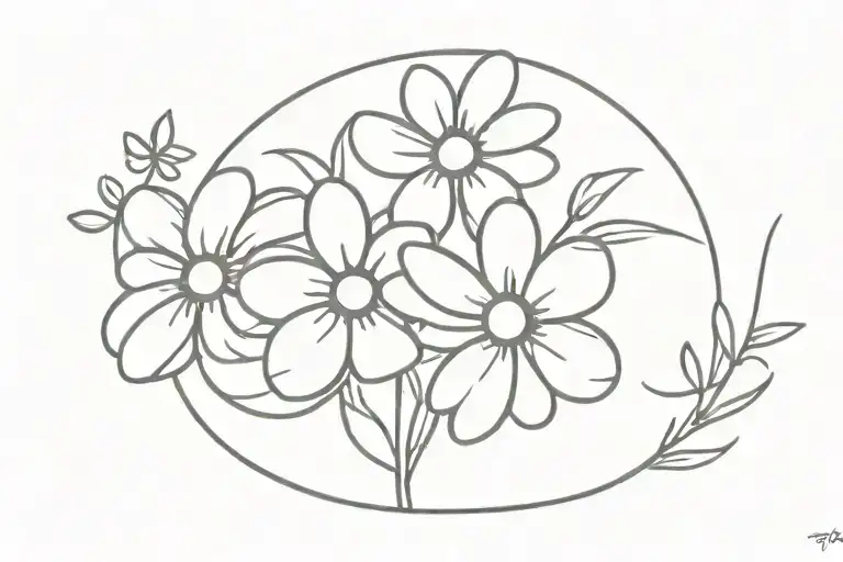 daisies spin tattoo , one day at a time piece tattoo design idea