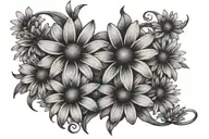 daisies spine  tattoo , one day at a time piece tattoo design idea